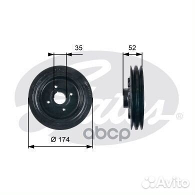 Шкив коленвала 7845-10124 TVD1124 Gates
