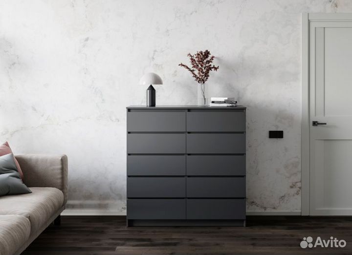 Комод Белый, Графит