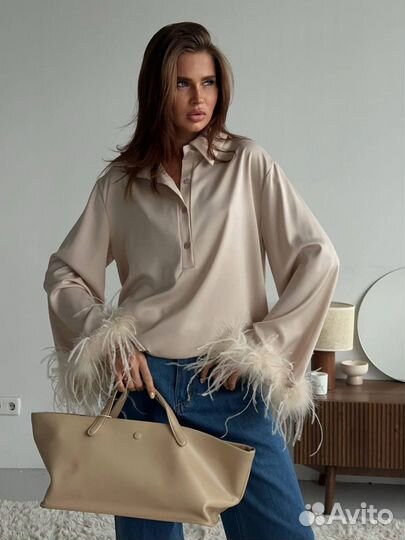 Рубашка с перьями Valentino