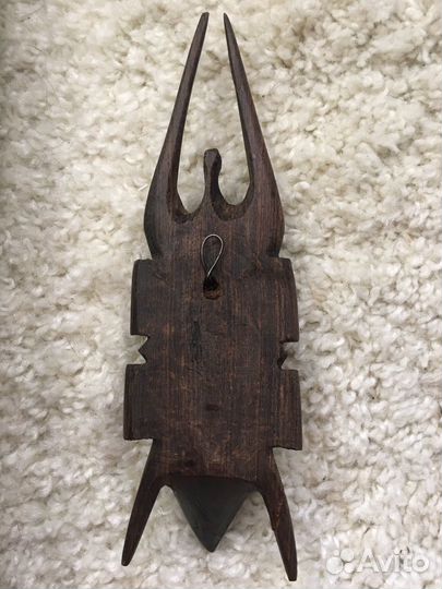 Маска африканская антикварная черное дерево