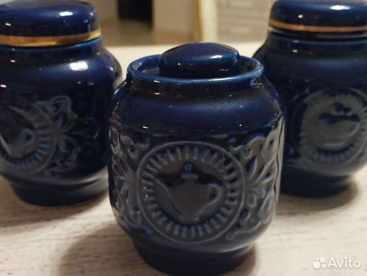 Чайница,керамика,Кобальт.ссср