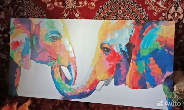 Картина Влюбленные Слоны