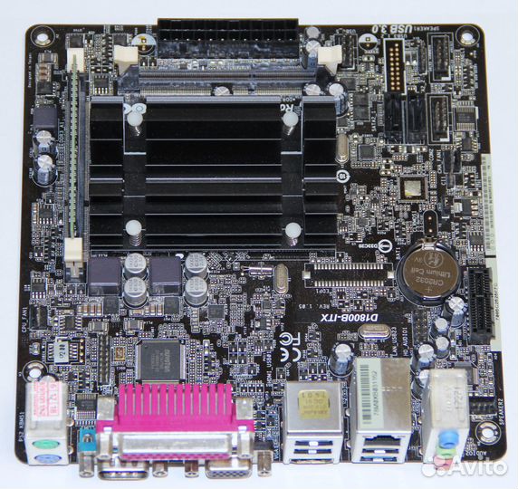 Бесшумный мини ASRock D1800B-IT+Celeron 2.4Ghz+4Gb