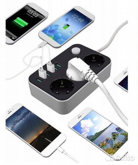 Новый Удлинитель сетевой фильтр с портами usb