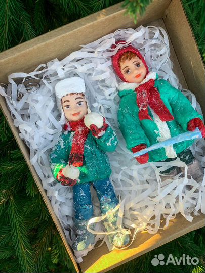 Ватные елочные игрушки из ваты СССР