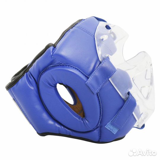 Шлем BoyBo с пластиковым забралом Flexy синий (р