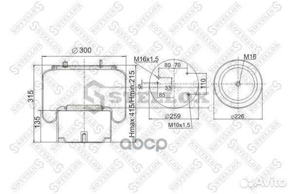 90-08361-SX пневмоп. со стак. 3шп.M10 1отв-шт