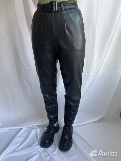 Брюки кожаные женские прямые