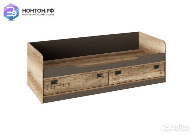 Кровать с 2-мя ящиками Пилигрим дуб каньон светлый