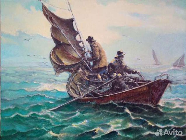 Картина маслом на холсте море