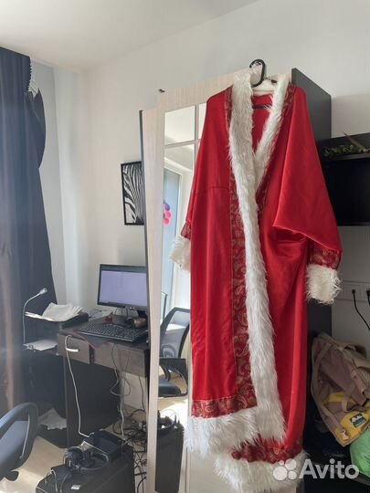 Костюм Деда Мороза+ борода и парик + валенки