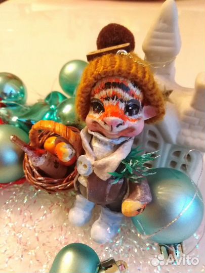 Тигр, елочная игрушка, ручная работа