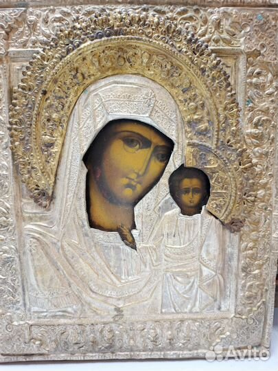 Икона старинная Богородица Казанская 19 век