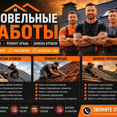 Кровельные работы Монтаж Ремонт крыж Замена кровли