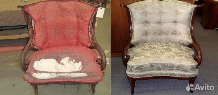 Перетяжка и замена обивки стульев / банкеток