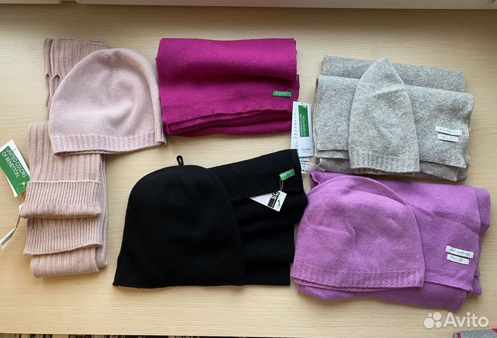 Шапка, шарф, митенки united colors of benetton