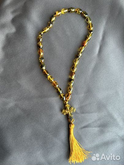 Набор браслет и бусы из янтаря