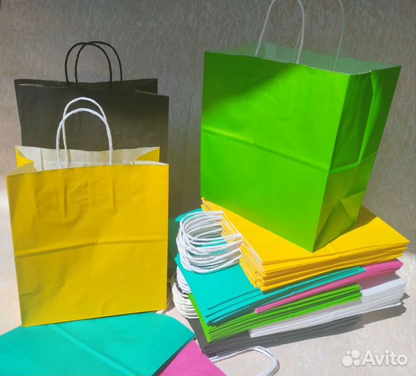 Крафт пакет с крученой ручкой