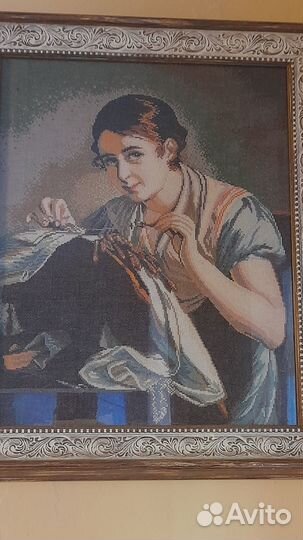 Кружевница Тропинин вышивка ручная работа