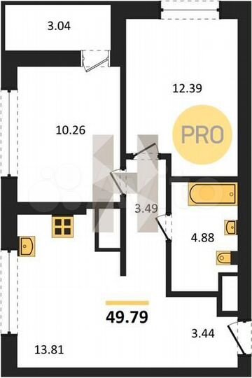 2-к. квартира, 49,8 м², 15/31 эт.