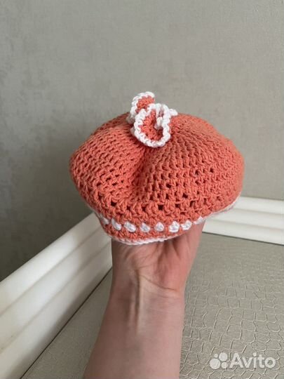 Вязанные кепки беретки детские