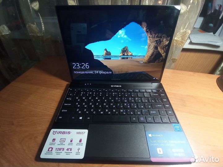 Ноутбук Irbis NB657 SSD 128+256гб