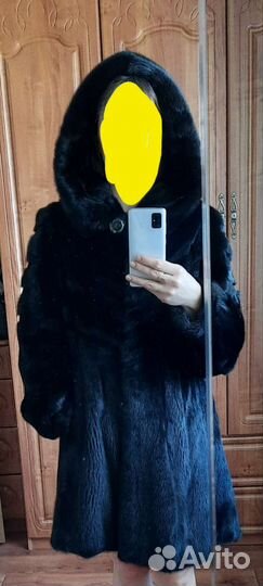 Шуба норковая с капюшоном