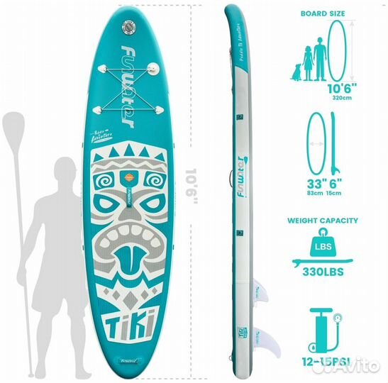 Сап борд Sup board FunWater Tiki 10'6