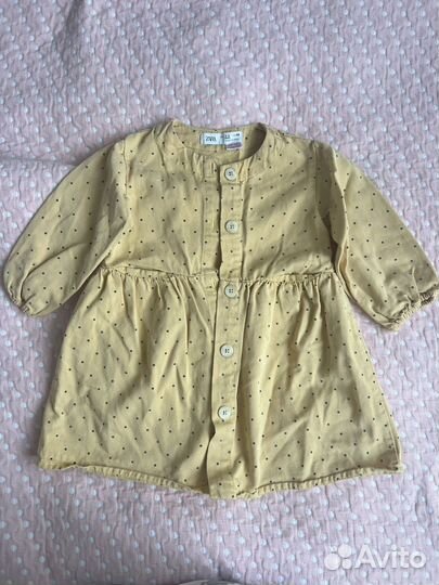 Платье летнее для девочки zara 98 желтое