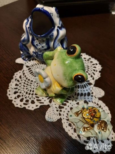 Копилка лягушка керамическая