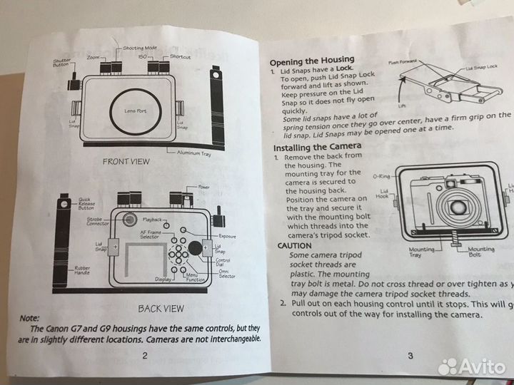 Подводный Бокс для камеры likelite Canon G7, G9