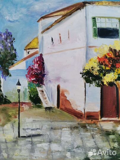 На заказ Картина маслом на холсте городской пейзаж