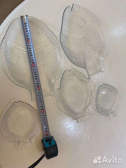 Блюда сервировочные. Блюда рыбка. Прозрачные