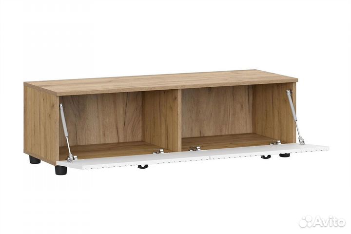 В наличии тв-тумба Милан дуб золотой / белый матов