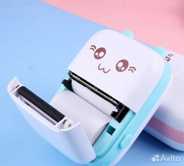 Мини принтер блютуз для чеков, наклеек, фотографий