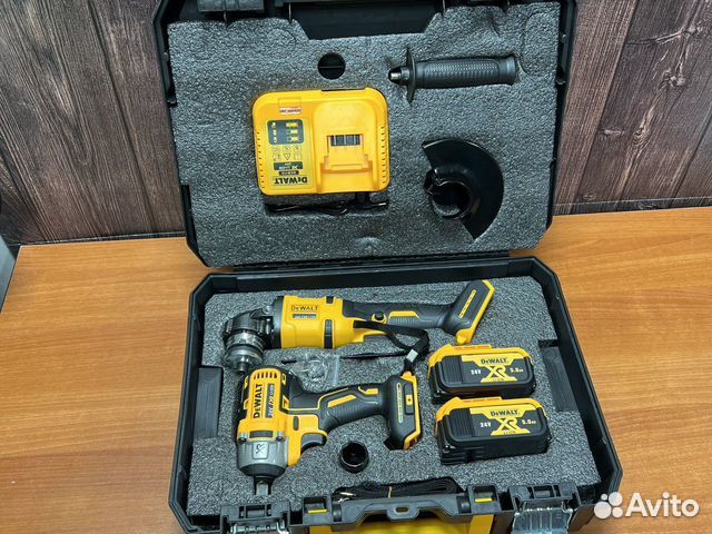 Аккумуляторный набор 2в1 dewalt болгарка+гайковерт