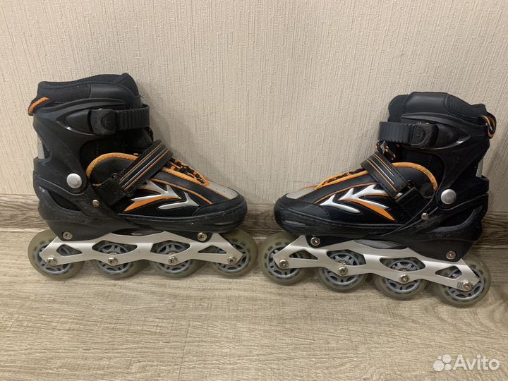 Роликовые коньки раздвижные с защитой р. 34-37