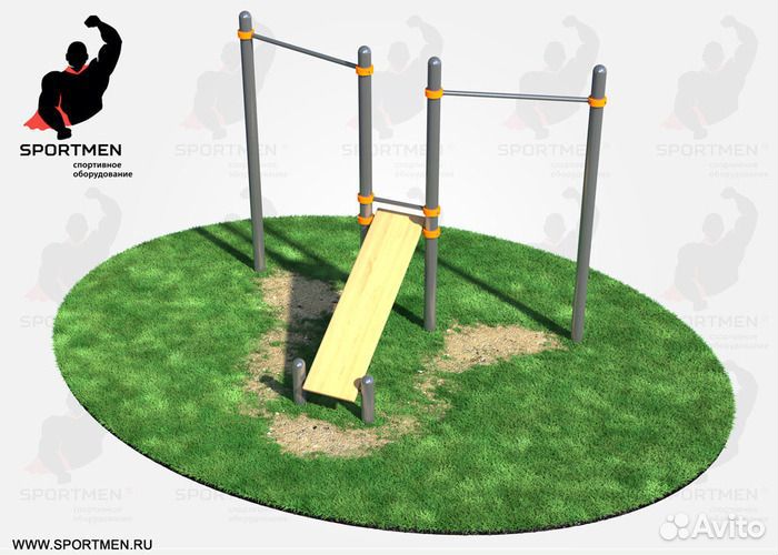 Скамья для пресса С двумя турниками свс-47-М