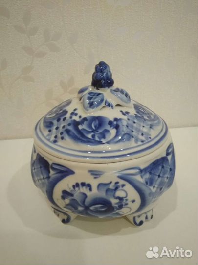 Конфетница-сахарница гжель