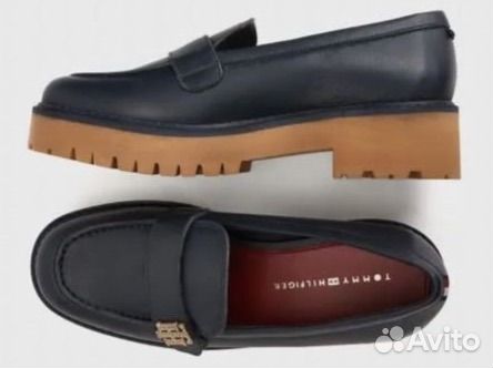 Лоферы tommy hilfiger 40 женские натуральная кожа