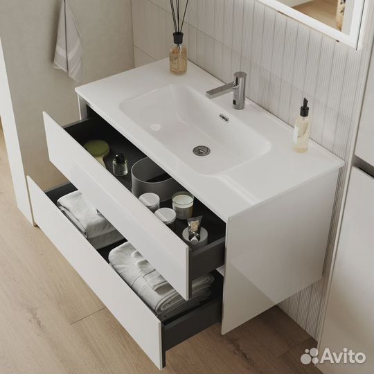 Тумба с раковиной Sancos Cento CN90W