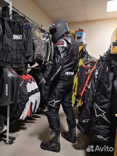 Мотокостюм с защитой Alpinestars штаны мотокуртка