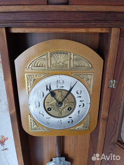 Старинные настенные антикварные часы с боем 19век