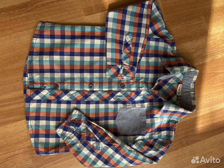 Рубашка в клетку для мальчика 92