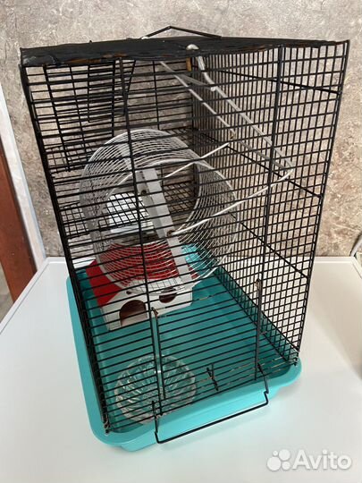 Клетка для грызунов, корм, шар для выгула