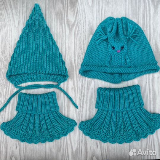 Детская шапка Гномик, Совёнок, манишка 48-52