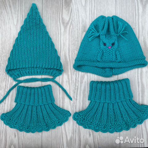 Детская шапка Гномик, Совёнок, манишка 48-52