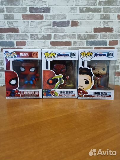 Funko POP Iron Man 529, Spider-Man 313, 574