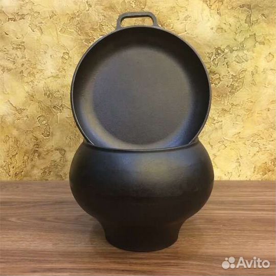 Чугунок 6 литров. Чугунок.горшок чугунный. Ухват