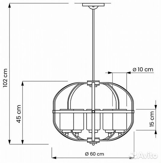 Люстра на штанге lumina deco Monterey LDP 1141-5 BK+MD